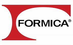 Formica Logo of formica featuring a red swoosh and the word "formica" in black uppercase letters, with a registered trademark symbol.