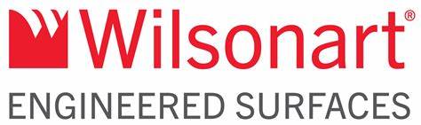 Wilsonart Logo of wilsonart featuring a red crown above the stylized text "wilsonart" in black with the tagline "engineered surfaces" underneath in gray.